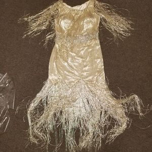 Claire's Collection beaded fringe cocktail dress